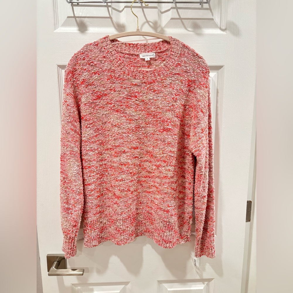 Westbound Cozy Pink Marled‎ Crewneck Sweater Small